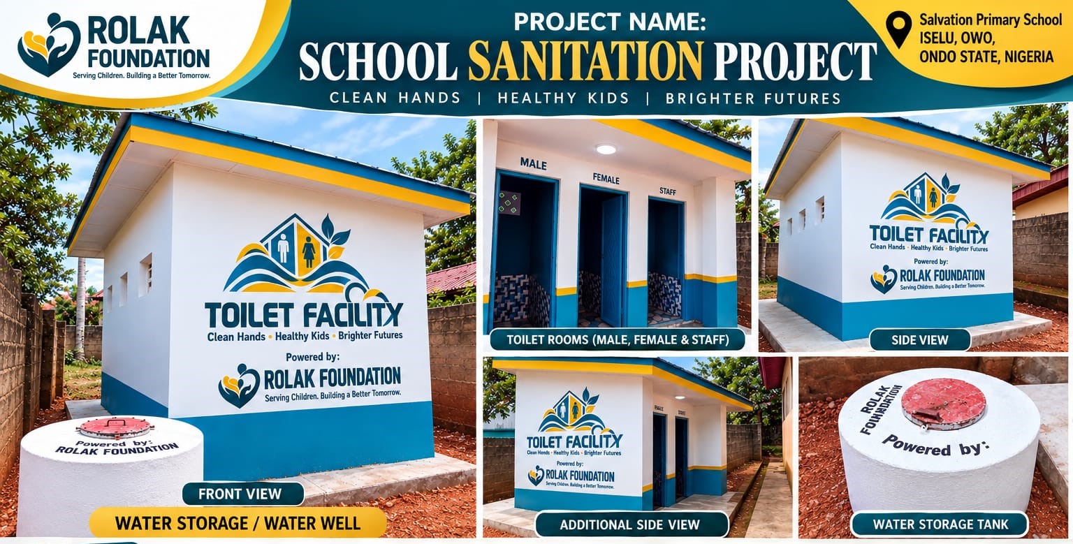 Salvation Primary School toilet construction project by Rolak Foundation